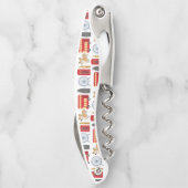 London Icon und Corgi Collage Pattern Kellnermesser (Rückseite)