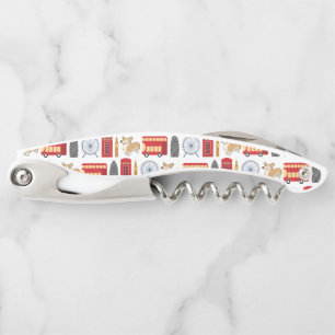 London Icon und Corgi Collage Pattern Kellnermesser