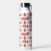 London Icon und Sehenswürdigkeiten Muster Trinkflasche (Vorne)