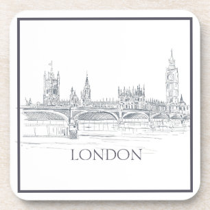 London Iconic Skyline Sketch Getränkeuntersetzer