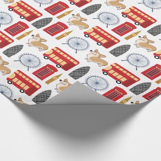 London-Ikonen-Collage Geschenkpapier (Ecke)