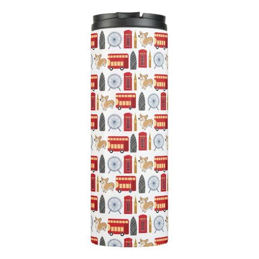 London-Ikonen-Collage Thermosbecher (Rückseite)