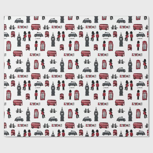 London-Ikonen Geschenkpapier (Flach)