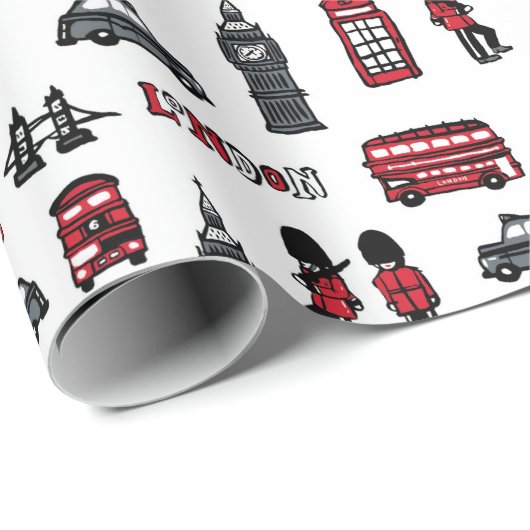 London-Ikonen Geschenkpapier (Rolleneckpunkt)