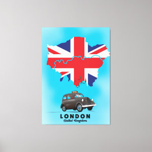 London illustrierte Reisekarte Poster Leinwanddruck