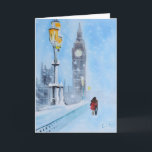 London im Schnee Feiertagskarte<br><div class="desc">Von einem ursprünglichen Ölgemälde</div>