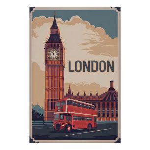 London im Stil vergangener Zeiten Poster