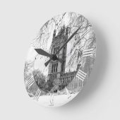 London im Winter, Parlament, Westminster Palace Runde Wanduhr (Winkel)