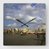 London in den 1990er Jahren Quadratische Wanduhr (Vorderseite)