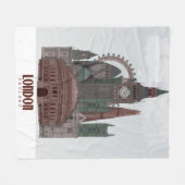 London in den Wolken Rot und Grün Fleecedecke (Vorderseite (Horizontal))