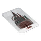 London in den Wolken Rot und Grün Magnet (Rechte Seite)