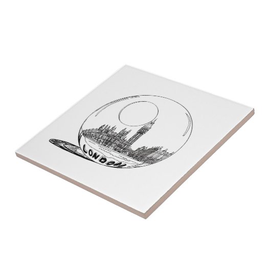 London in einer Glaskugel. Fliese (Seite)