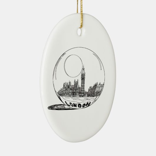 London in einer Glaskugel. Keramikornament (Rechts)