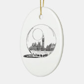 London in einer Glaskugel. Keramikornament (Links)