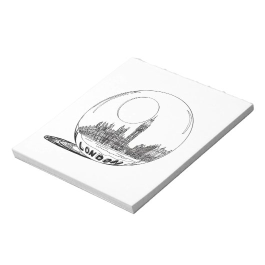 London in einer Glaskugel. Notizblock (Rotiert)
