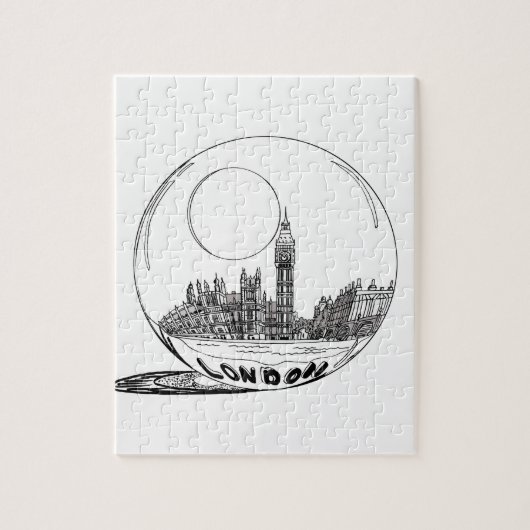 London in einer Glaskugel. Puzzle (Vertikal)