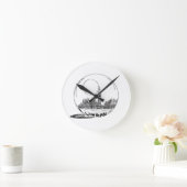 London in einer Glaskugel. Runde Wanduhr (Zuhause)