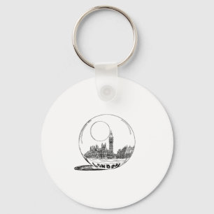 London in einer Glaskugel. Schlüsselanhänger