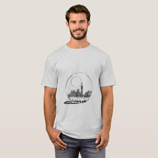 London in einer Glaskugel. T-Shirt (Vorne ganz)