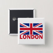London in Rot Button (Vorne & Hinten)