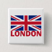 London in Rot Button (Vorderseite)