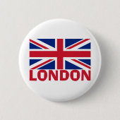London in Rot Button (Vorderseite)