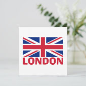 London in Rot Einladung (Stehend Vorderseite)