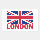 London in Rot Rechteckiger Aufkleber (Vorderseite)