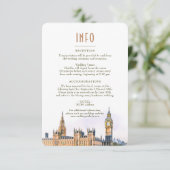 London Insert INFO Details England Wedding Einladung (Stehend Vorderseite)