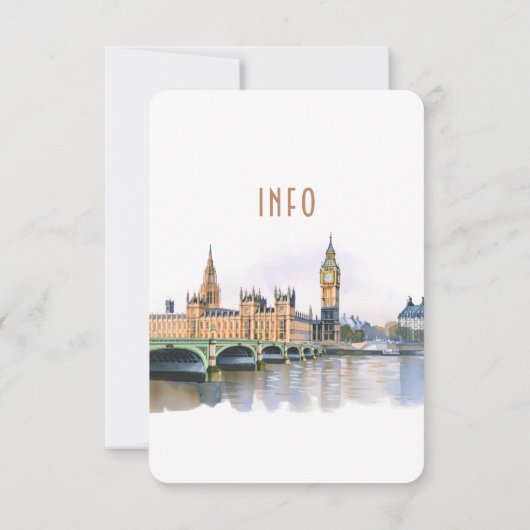 London Insert INFO Details England Wedding Einladung (Rückseite)