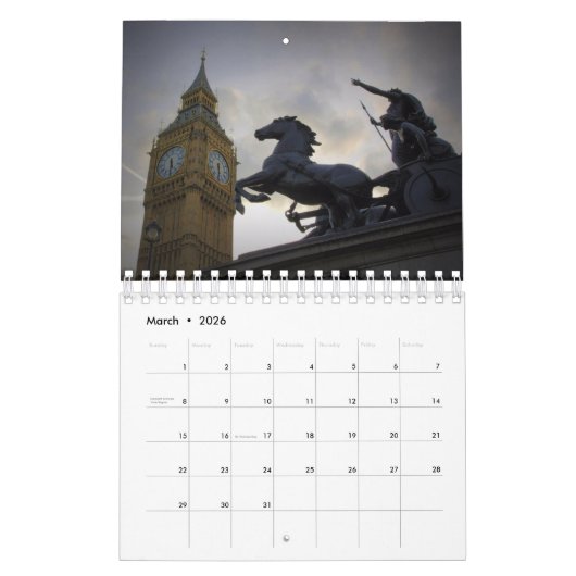 London - Kalender 2016 (Mär 2026)