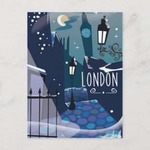 London-Karikatur im viktorianischen Stil Postkarte