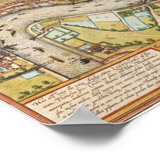 London Karte 1572 Poster (Ecke)