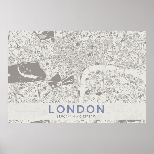 London-Karte Poster (Vorne)