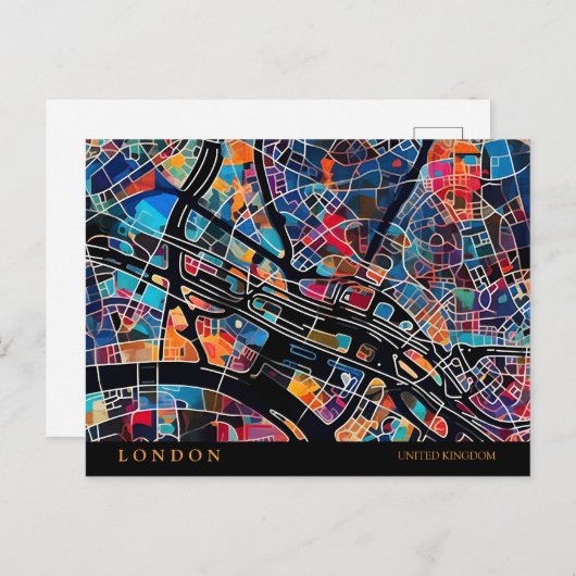 London Karte Postkarte (Vorne/Hinten)