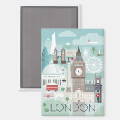 London Kühlschrank Magnet (Vorderseite/Rückseite)