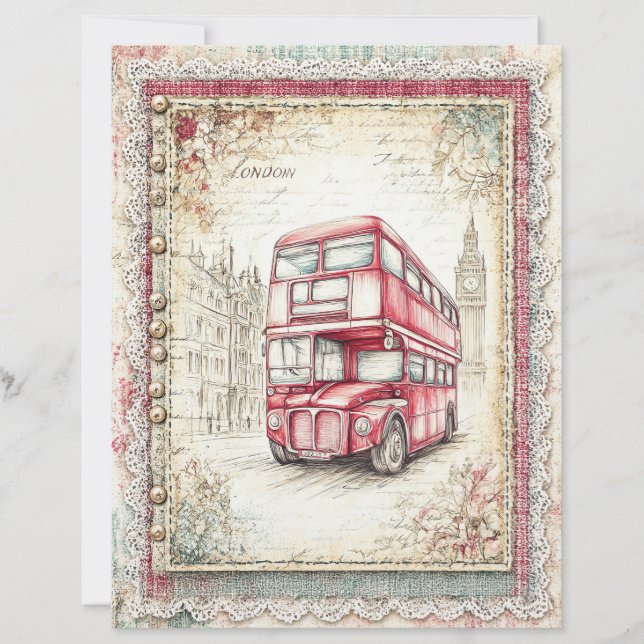 London & Lace Decoupage Scrapbook Paper (Vorderseite)