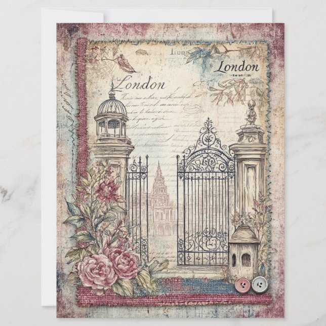 London & Lace Decoupage Scrapbook Paper (Vorderseite)