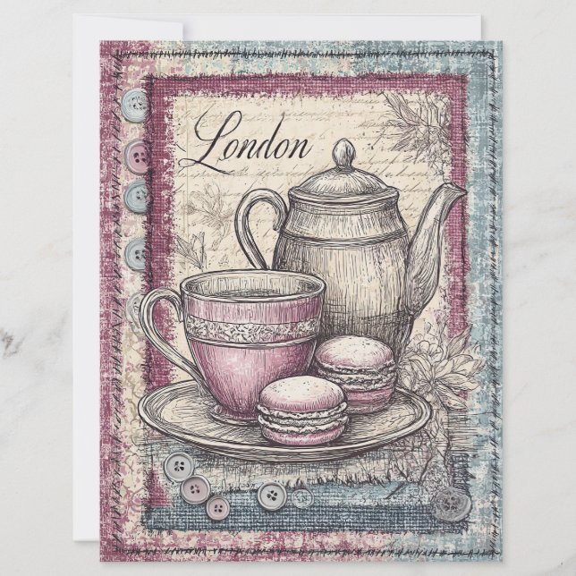 London & Lace Decoupage Scrapbook Paper (Vorderseite)