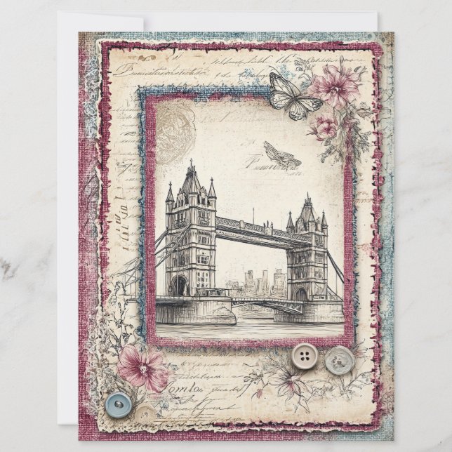 London & Lace Decoupage Scrapbook Paper (Vorderseite)