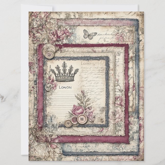 London & Lace Decoupage Scrapbook Paper (Vorderseite)