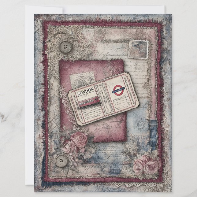 London & Lace Decoupage Scrapbook Paper (Vorderseite)
