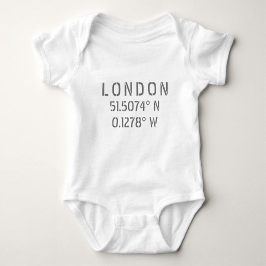 London Latitude & Longitude Baby Strampler (Vorderseite)