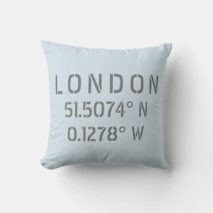 London Latitude & Longitude Kissen