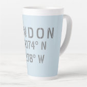 London Latitude & Longitude Milchtasse (Rechte Ecke)