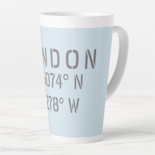 London Latitude & Longitude Milchtasse (Rechte Ecke)