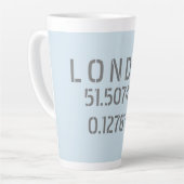 London Latitude & Longitude Milchtasse (Linke Ecke)