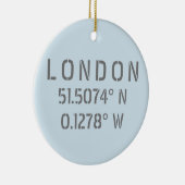 London Latitude & Longitude Personalisiert Keramik Ornament (Rechts)