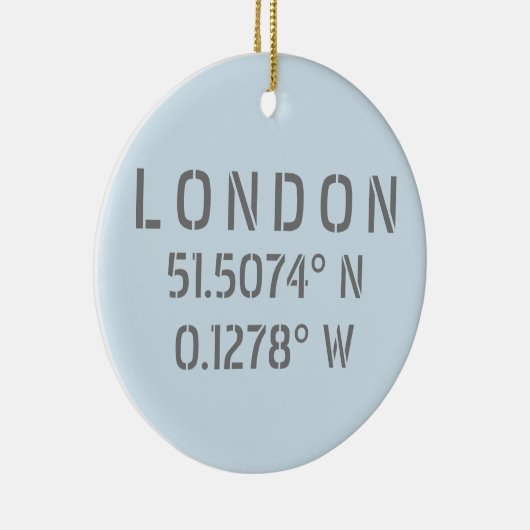 London Latitude & Longitude Personalisiert Keramik Ornament (Rechts)