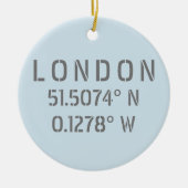 London Latitude & Longitude Personalisiert Keramik Ornament (Vorne)